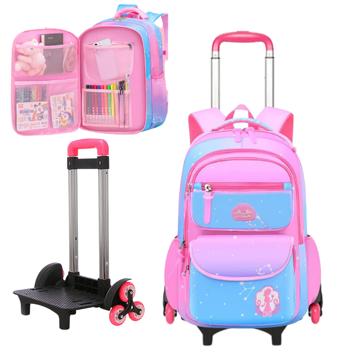 Girls Trolley Bag Cute School bag 6- Wheels