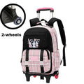 Durable 2-Wheel Trolley Backpack for School Kids