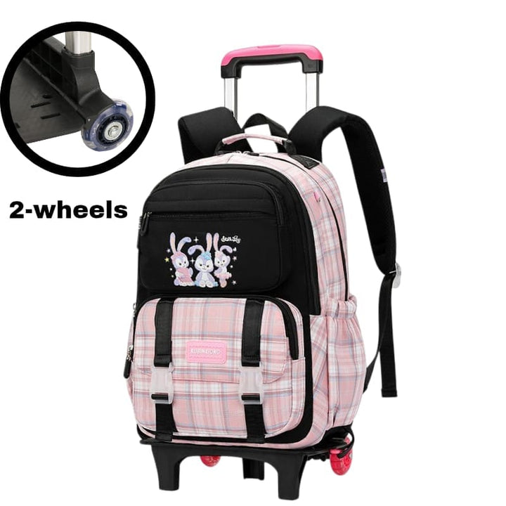 Durable 2-Wheel Trolley Backpack for School Kids