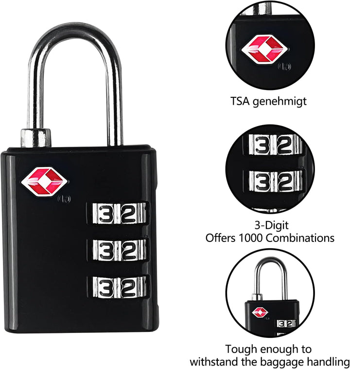 TSA Padlock Suitcase 3 Digit Code Lock-T07