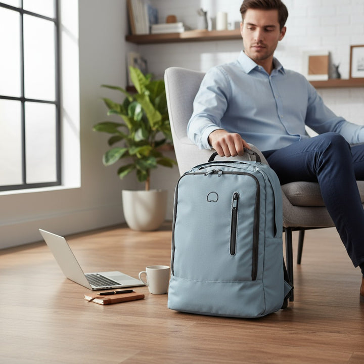 DELSEY Maubourg Backpack – 15L, Blue, Padded Laptop Compartment (15.6"), Durable in Pakistan