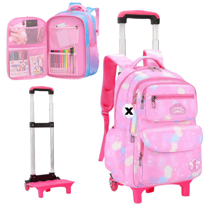 Girls Trolley School Bag Waterproof - 2 Wheels
