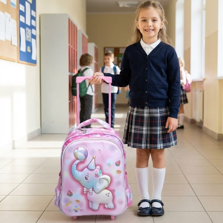 Kid's Trolley School Bag- Elephant
