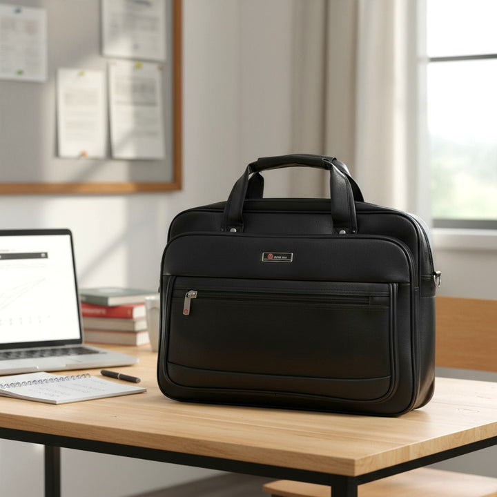 Executive Leather Office Bag for Laptop and Documents