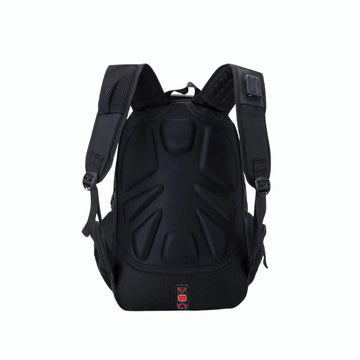 Black backpack on a white background