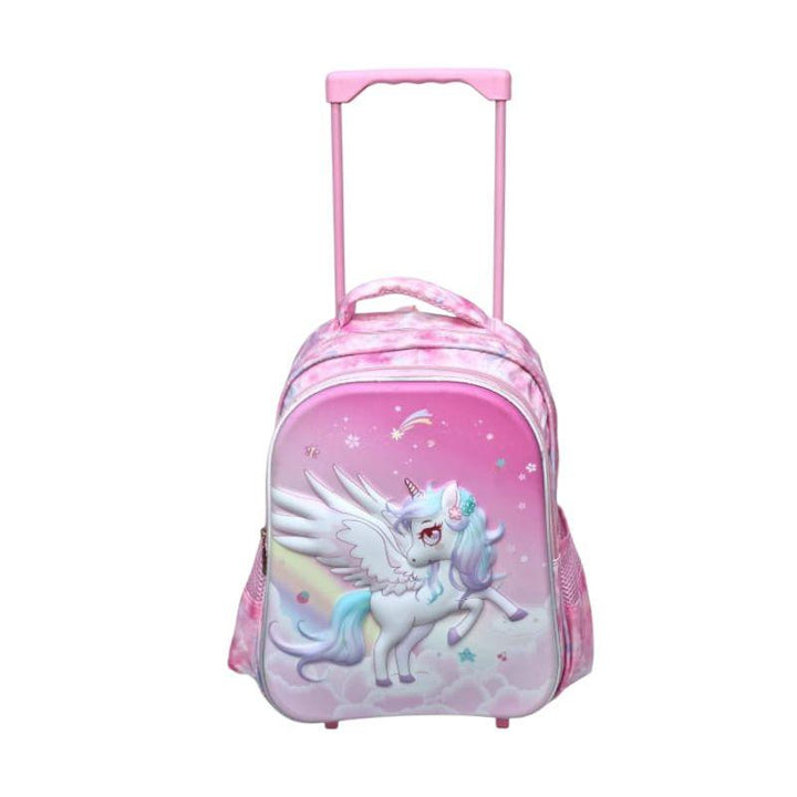 Bright unicorn trolley bag, 14 inches, perfect for preschoolers. Lightweight, durable, and easy to carry for little dreamers on the go!
